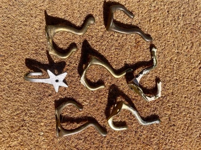 Ganchos vintage para pared lote de 7 colgantes decoración granja sombrero abrigo gancho latón estrella Foto 1 de 4