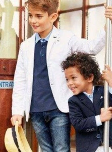 $475 ARMANI JUNIOR White Cotton & LINEN Blazer Sport Jacket Size 14 - Picture 1 of 8