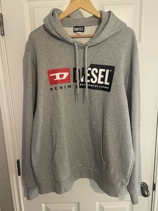 Diesel Grey Split Logo Hoodie XXL - Picture 1 of 6