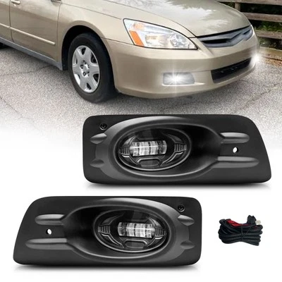 LED Fog Lights Front Bumper Lamps For 2006 2007 Honda Accord 4DR Sedan+Wiring - Imagem 1 de 4