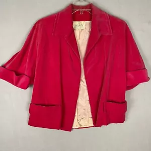 Vintage Razook's Women's Velvet Feel Pink Jacket Check Measurements Pockets - Picture 1 of 18