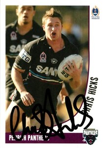 ✺Signed✺ 2003 PENRITH PANTHERS NRL Premiers Card CHRIS HICKS Daily Telegraph
