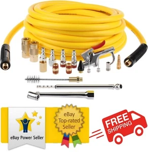 Kit de accesorios de compresor de aire Hromee 19 piezas con manguera híbrida de 3/8 pulgadas x 25 pies - Imagen 1 de 8