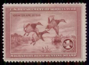 US #RW2, $1.00 Canvasbacks, og, LH, VF, Scott $375.00 - Picture 1 of 1
