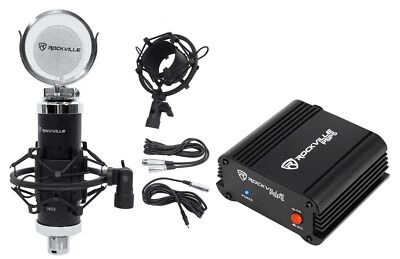 Rockville RCM03 Studio Recording Condenser Microphone+Phantom Power Supply - Image 1 of 4