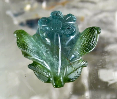Natural Multi Colour Tourmaline Carved Flower Gemstone Ring & Pendant 32.28 Ct - Image 1 of 4