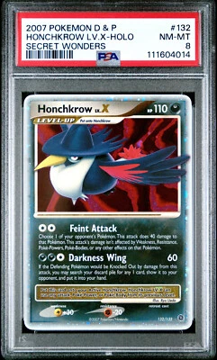 2007 POKEMON DP SECRET WONDERS HONCHKROW LV. X #132 PSA 8 NM #111604014 - Image 1 of 2