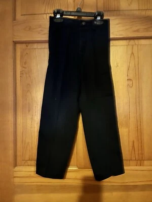 Caquis Lands End plisados azul marino niños cintura elástica trasera talla 6 S  Foto 1 de 3