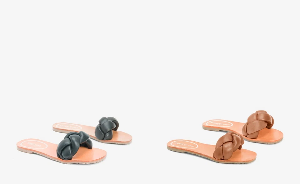 Sandalia para mujer Kenneth Cole Nellie de cuero trenzado talla 8 $79 NUEVA EN CAJA Foto 1 de 1