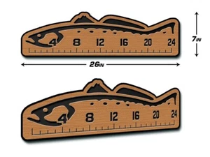 SeaDek 24" Trout Fish Ruler Marine EVA 3M Stick On Fly Fishing - Mocha/Black - Picture 1 of 6