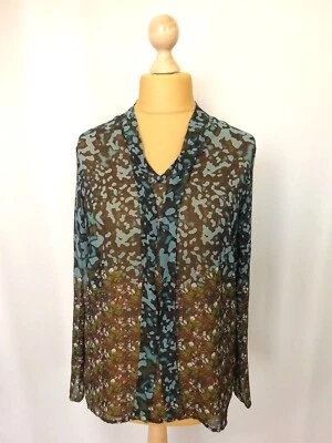 Camicia camicetta stampata semi trasparente ""Geisha"" taglia L FR42 US10 UK1... - Immagine 1 di 4