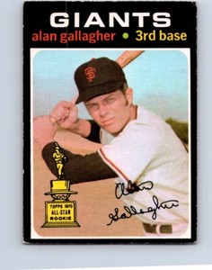 BASEBALL CARD OPC 1971 SAN FRANCISCO GIANTS ALAN GALLAGHER ROOKIE ALL STAR NO881