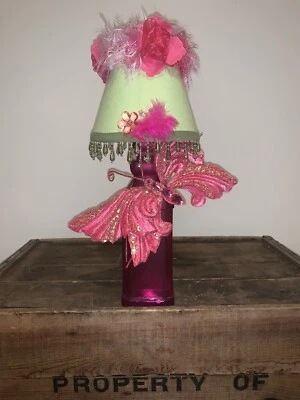 Unique & Elegant Handmade In The USA Wine Bottle Lamp (Bulbs + Plug Included) - Image 1 of 4