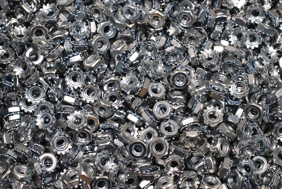 LEXAR INDUSTRIAL (1200) K-Lock Hex Nuts 10-32 Keps Zinc Plated 3/8 Hex Machine Screw Nut