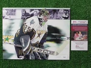 MARTY TURCO SIGNIERT 8,5x11 DALLAS STARS in Goal Edit FOTO JSA COA - Bild 1 von 4