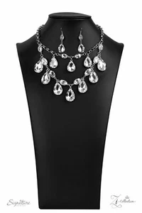 Paparazzi Necklace-The Sarah- Teardrop Gems Oval Rhinestones- Statement Zi - Picture 1 of 3