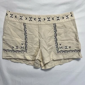 Loft Damenshorts Größe 6 besticktes Design beige mittlere Leibhöhe, 3,5" Schrittlänge neu mit Etikett - Bild 1 von 15