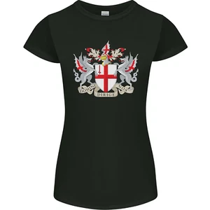 London Coat of Arms St Georges Day England Womens Petite Cut T-Shirt - Picture 1 of 72