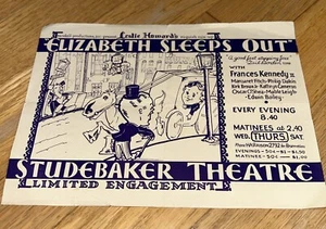 De colección Leslie Howard's ELIZABETH DUERME - Studebaker Theatre Chicago FLYER - Imagen 1 de 5
