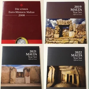 Malta Malta Euro KMS Juegos de monedas de curso BU 2008 - 2022, SELECCIÓN (R12-6 - Imagen 1 de 9