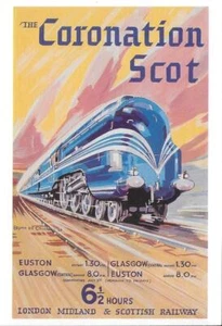 Eisenbahn Postkarte Krönung schottisch LMS 1937 Werbeplakat Grineau Mayfair Karten - Bild 1 von 1