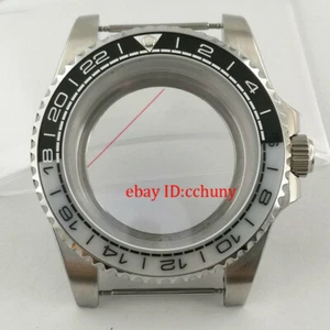 40mm Sapphire Watch Case Black White GMT Ceramic Bezel Fit NH35 NH36 Movement - Picture 1 of 5