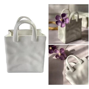 Handbag Shape Ceramic Vase Vase for Living Room Office Decoration 8x6.8x11.5cm - Picture 1 of 9
