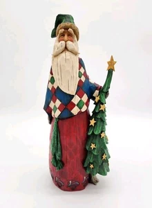 Figura Estatua de Papá Noel Alto Jim Shore y Árbol Caprichoso Heartwood Creek Navidad  - Imagen 1 de 5