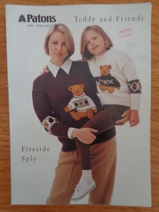 PATONS KNITTING LEAFLET # L503 - TEDDY AND FRIENDS IN FIRESIDE 8PLY YARN - Picture 1 of 1