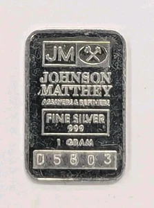 Johnson Matthey 1 Gramm Silberbarren - nicht versiegelt #T293 - Bild 1 von 3