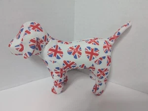 Victoria Secret Pink Dog *Cut Tag* Plush Union Jack Flag Heart UK England 8" - Picture 1 of 10