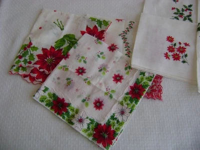 Vintage Ladies Handkerchiefs Some Switzerland Poinsettias/Christmas - Image 1 of 4
