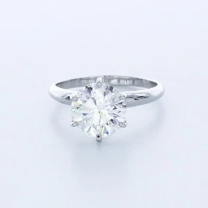 3.0CT Lab-Created Diamond D/VVS2 Round Cut Platinum Prong Classic Solitaire Ring - Picture 1 of 4