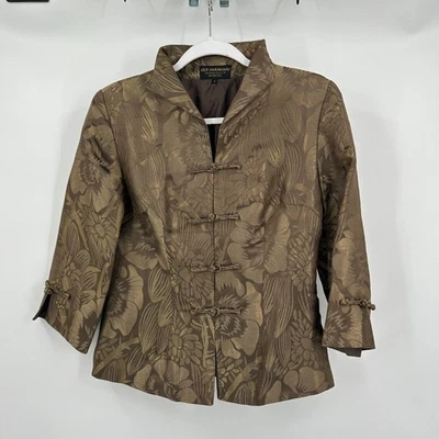 Chaqueta antigua Shanghai para mujer vintage brocado de seda talla S asiática cabaña negra Foto 1 de 4