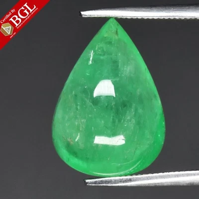 💎 Cabujón Pera Natural Esmeralda Verde 7.24ct Certificado BGL - Piedra Preciosa Zambia Foto 1 de 4