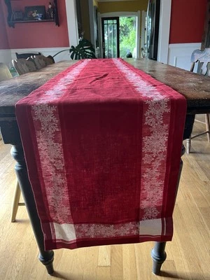 Corredor de mesa Williams Sonoma Snowfall Holiday Jacquard 16” X 108” ¡Nuevo sin etiquetas agotado! Foto 1 de 4
