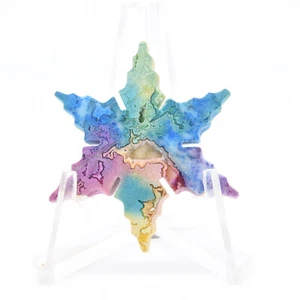 Piedra preciosa estrella 45 mm cristal arco iris piedra (teñida) hecha a mano curación Reiki - Imagen 1 de 2