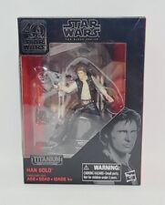 Star Wars 40th Anniversary Black Titanium Series 1 Han Solo Die Cast Action Fig.