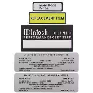 MCLNTOSH AMPLIFICADOR TIPO A-116-B logotipo insignia PEGATINA CALCOMANÍA IMPERMEABLE PVC HÁGALO USTED MISMO - Imagen 1 de 8