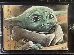 Baby Yoda Sketch Card - INCREDIBLE ARTWORK Star Wars 2021 Masterwork - 1/1