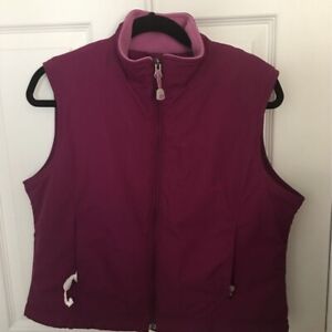 L.L. Bean Womens Vest Purple Zip Up Pockets Mock Neck Jacket Petites PM New