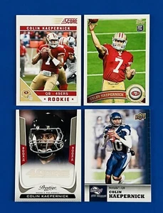 (4)  2011 Topps, Score, UD & Prestige Colin Kaepernick Football Rookie Cards - Picture 1 of 5