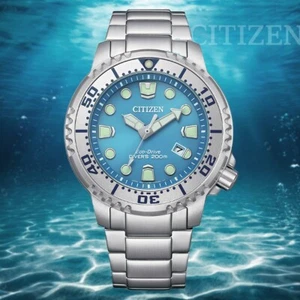 Citizen Promaster BN0165-55L Eco-Drive Ice Blue Analog Stainless Steel Men Watch - Picture 1 of 6