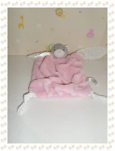 ⑳ - Doudou Plat Ours Rose Gris Blanc Plume Création Tendre et Douces Kaloo - Foto 1 di 2