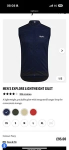 Rapha Explore Lightweight Cycling Gilet, Size Medium (men), Blue, RRP £95 - Picture 1 of 3