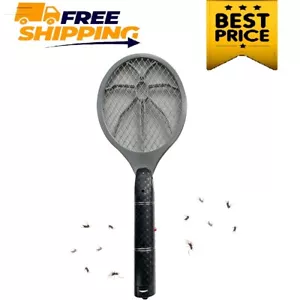 More details for electric zapper mosquito bug fly insect killer swatter wasp trap racket grey red