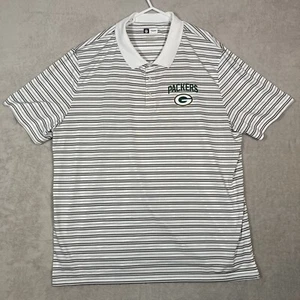 Green Bay Packers NFL Team Bekleidung Herren 3XL weiß grau gestreift Polo Team Logo - Bild 1 von 7