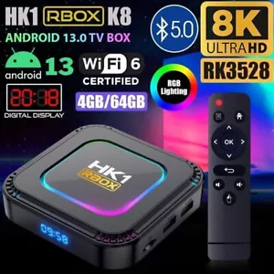 Smart TV BOX HK1 K8 RK3528 Android 13.0 UHD WiFi6 BT 5.0 Media Stream Player US - Picture 1 of 14