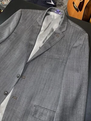 Blazer Savile Row Co. London Para Hombres Cromwell Gris Espiga Talla 46R Foto 1 de 4