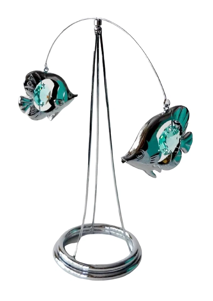 Crystocraft Twin Fish Crystal Ornament Made With Swarovski Elements Gift Boxed  - Image 1 of 4
